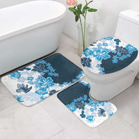 Blue Hibiscus Plumeria Floral Bathroom Set - Polynesian Pride