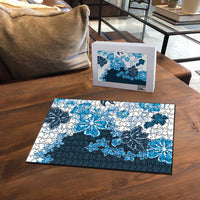 Blue Hibiscus Plumeria Floral Puzzle LT01 - Polynesian Pride