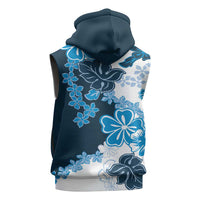 Blue Hibiscus Plumeria Floral Sleeveless Zip Hoodie LT01 - Polynesian Pride