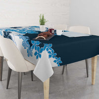 Blue Hibiscus Plumeria Floral Tablecloth LT01 - Polynesian Pride