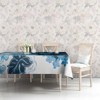 Blue Hibiscus Plumeria Floral Tablecloth LT01 - Polynesian Pride
