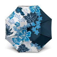 Blue Hibiscus Plumeria Floral Umbrella - Polynesian Pride