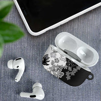 Gray Scale Hibiscus Plumeria Floral AirPods Case LT01 - Polynesian Pride