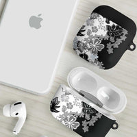 Gray Scale Hibiscus Plumeria Floral AirPods Case LT01 - Polynesian Pride