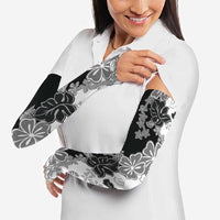 Gray Scale Hibiscus Plumeria Floral Arm Sleeves LT01 - Polynesian Pride
