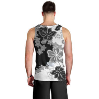 Gray Scale Hibiscus Plumeria Floral Men Tank Top LT01 - Polynesian Pride