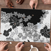 Gray Scale Hibiscus Plumeria Floral Puzzle LT01 - Polynesian Pride