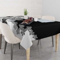 Gray Scale Hibiscus Plumeria Floral Tablecloth LT01 - Polynesian Pride