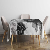 Gray Scale Hibiscus Plumeria Floral Tablecloth LT01 - Polynesian Pride