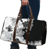 Gray Scale Hibiscus Plumeria Floral Travel Bag - Polynesian Pride