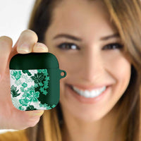 Green Hibiscus Plumeria Floral AirPods Case LT01 Green - Polynesian Pride