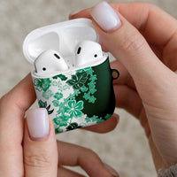 Green Hibiscus Plumeria Floral AirPods Case LT01 - Polynesian Pride