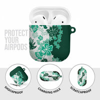 Green Hibiscus Plumeria Floral AirPods Case LT01 - Polynesian Pride