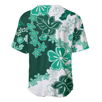 Green Hibiscus Plumeria Floral Baseball Jersey LT01 - Polynesian Pride