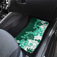 Green Hibiscus Plumeria Floral Car Mats LT01 - Polynesian Pride