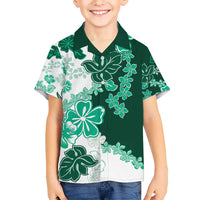 Green Hibiscus Plumeria Floral Hawaiian Shirt - Polynesian Pride