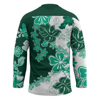 Green Hibiscus Plumeria Floral Hockey Jersey LT01 - Polynesian Pride