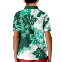Green Hibiscus Plumeria Floral Kid Polo Shirt - Polynesian Pride