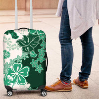 Green Hibiscus Plumeria Floral Luggage Cover LT01 Green - Polynesian Pride