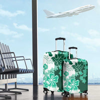 Green Hibiscus Plumeria Floral Luggage Cover LT01 - Polynesian Pride