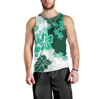 Green Hibiscus Plumeria Floral Men Tank Top LT01 - Polynesian Pride