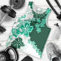 Green Hibiscus Plumeria Floral Men Tank Top LT01 - Polynesian Pride