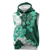 Green Hibiscus Plumeria Floral Sleeveless Hoodie LT01 Green - Polynesian Pride