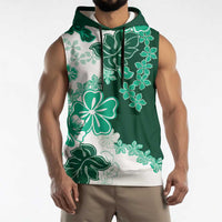 Green Hibiscus Plumeria Floral Sleeveless Hoodie LT01 - Polynesian Pride