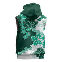 Green Hibiscus Plumeria Floral Sleeveless Zip Hoodie LT01 - Polynesian Pride