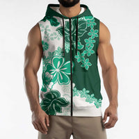 Green Hibiscus Plumeria Floral Sleeveless Zip Hoodie LT01 - Polynesian Pride