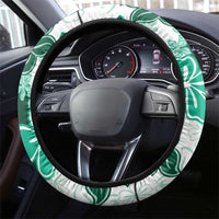 Green Hibiscus Plumeria Floral Steering Wheel Cover LT01 - Polynesian Pride