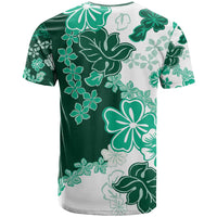 Green Hibiscus Plumeria Floral T Shirt - Polynesian Pride