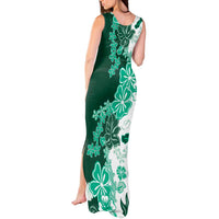 Green Hibiscus Plumeria Floral Tank Maxi Dress - Polynesian Pride