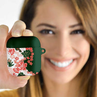 Green Orange Hibiscus Plumeria Floral AirPods Case LT01 Orange - Polynesian Pride