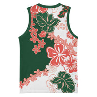 Green Orange Hibiscus Plumeria Floral Basketball Jersey LT01 - Polynesian Pride