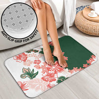 Green Orange Hibiscus Plumeria Floral Bathroom Set - Polynesian Pride