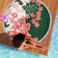 Green Orange Hibiscus Plumeria Floral Beach Blanket LT01 - Polynesian Pride
