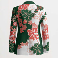 Green Orange Hibiscus Plumeria Floral Blazer - Polynesian Pride