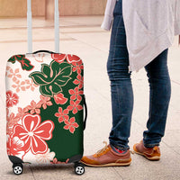 Green Orange Hibiscus Plumeria Floral Luggage Cover - Polynesian Pride