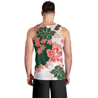 Green Orange Hibiscus Plumeria Floral Men Tank Top LT01 - Polynesian Pride