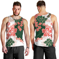 Green Orange Hibiscus Plumeria Floral Men Tank Top LT01 - Polynesian Pride