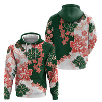 Green Orange Hibiscus Plumeria Floral Zip Hoodie LT01 - Polynesian Pride