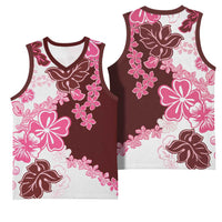 Pink Hibiscus Plumeria Floral Basketball Jersey LT01 - Polynesian Pride