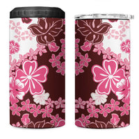 Pink Hibiscus Plumeria Floral 4 in 1 Can Cooler Tumbler LT01 One Size: 16 oz Pink - Polynesian Pride