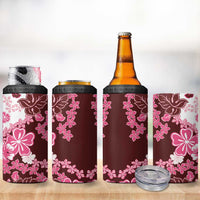 Pink Hibiscus Plumeria Floral 4 in 1 Can Cooler Tumbler LT01 - Polynesian Pride