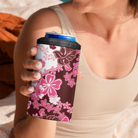 Pink Hibiscus Plumeria Floral 4 in 1 Can Cooler Tumbler LT01 - Polynesian Pride