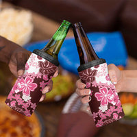 Pink Hibiscus Plumeria Floral 4 in 1 Can Cooler Tumbler LT01 - Polynesian Pride