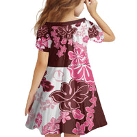 Pink Hibiscus Plumeria Floral Family Matching Off The Shoulder Long Sleeve Dress and Hawaiian Shirt - Polynesian Pride