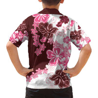 Pink Hibiscus Plumeria Floral Family Matching Summer Maxi Dress and Hawaiian Shirt - Polynesian Pride