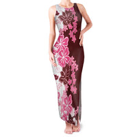 Pink Hibiscus Plumeria Floral Family Matching Tank Maxi Dress and Hawaiian Shirt - Polynesian Pride